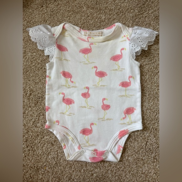 The Beaufort Bonnet Company Other - The Beaufort Bonnet Company Flamingo Wendy Onesie 3/6m